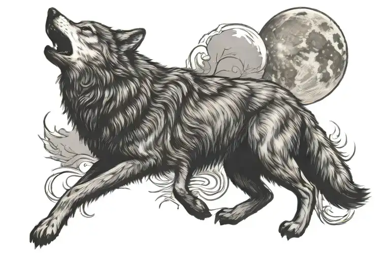 Wolf Howling At The Moon