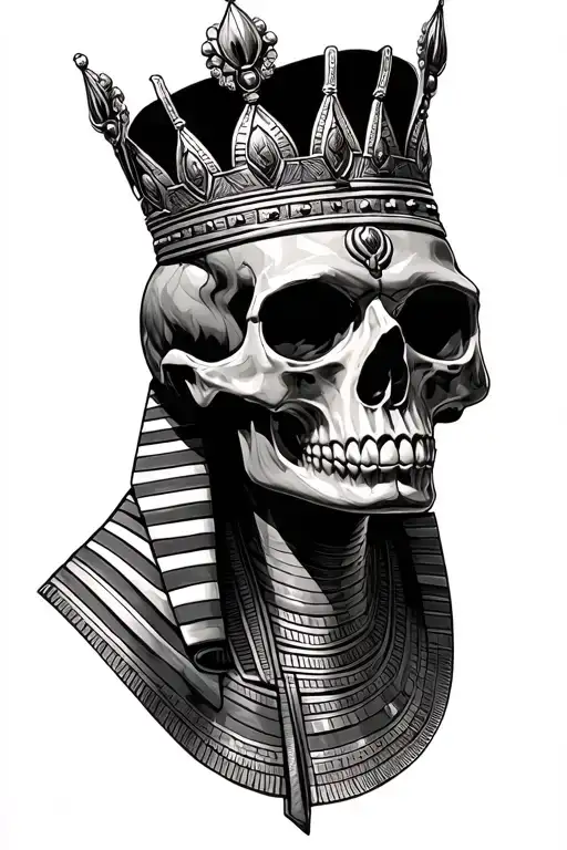 Egyptian Skull Wearing A Crown