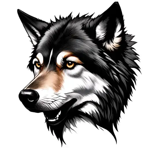 Half Wolf Face Have Human Face Made