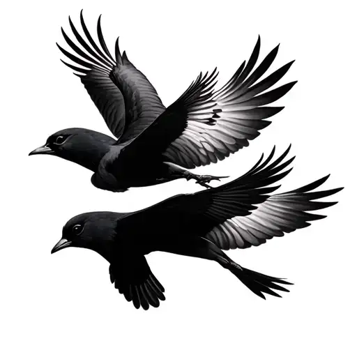 3 Birds Flying In A Line Tattoo