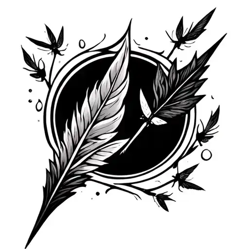 Arrow With Fireflies Around It