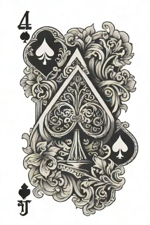 4 Of Spades Playing Card