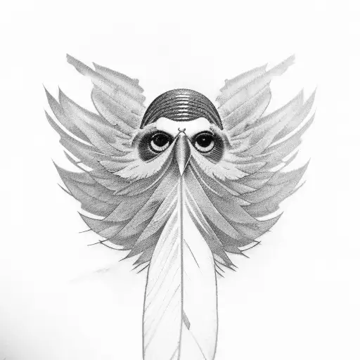 Bird Feather With The Name Nancy As Morse Code In The Feather Branch