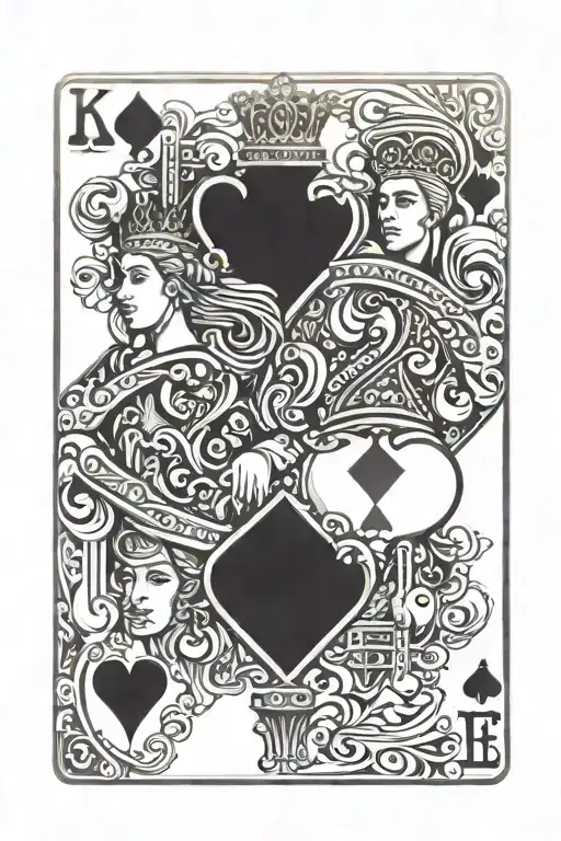 King And Queen Of Hearts Playing Card