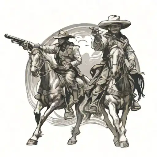 Cowboy Duel Tattoo Featuring