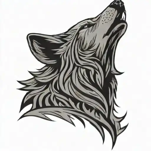 Tribal Wolf Howling