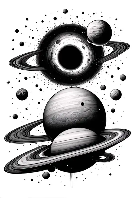 Black Hole Eating Several Planets