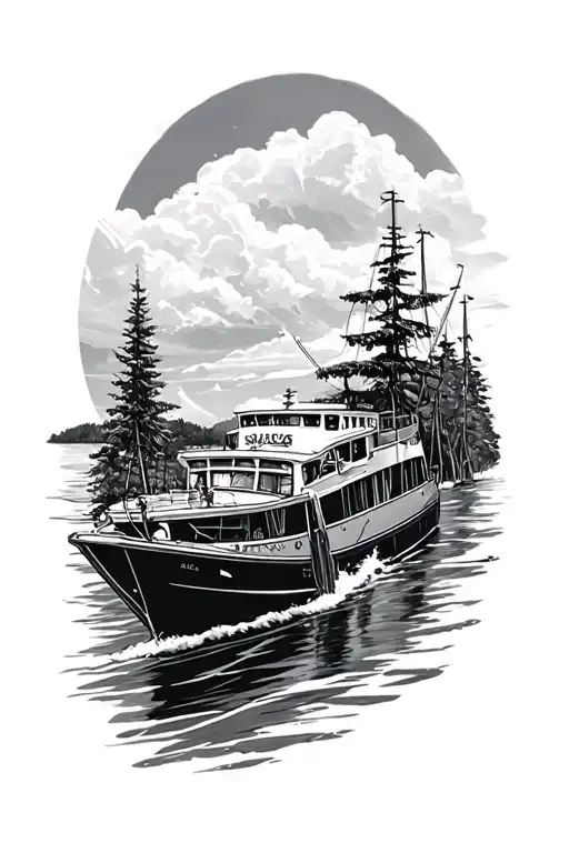 Travel Tattoo Design Featuring