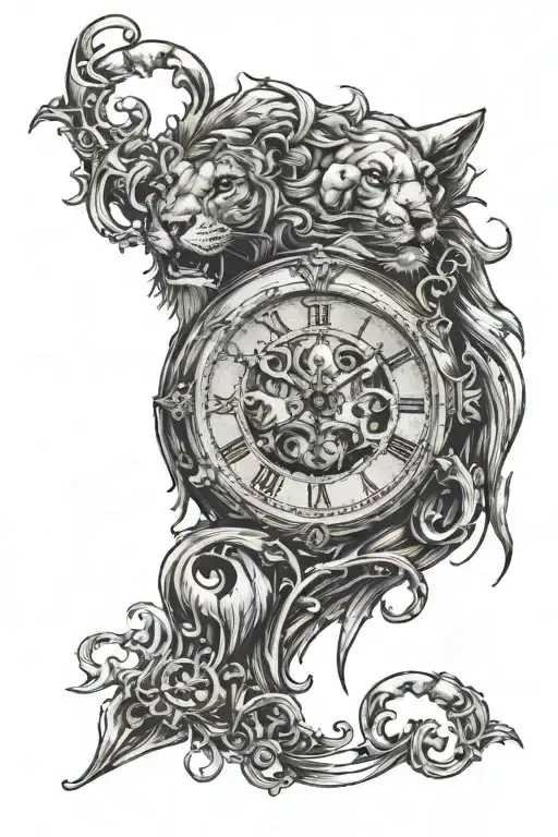 Broken Clock With Lion Face Morphing