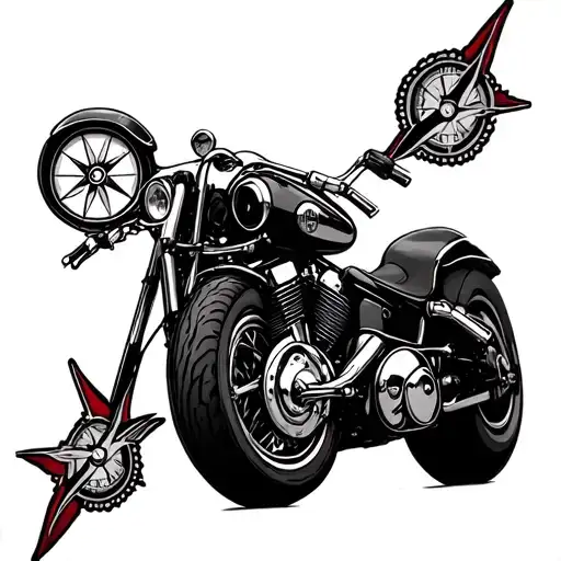 Compass Rose Harley Davidson Motorcycle Riding