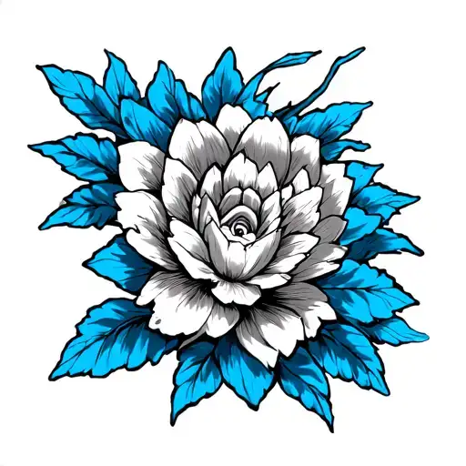 Dragon Ball With Blue Flower Motif I Am Stronger Than