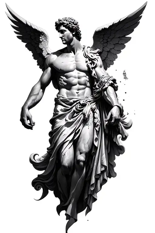 Archangel Michael On The Rib And Stomach With Shadows