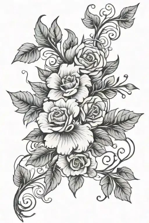 Floral And Vines Coming