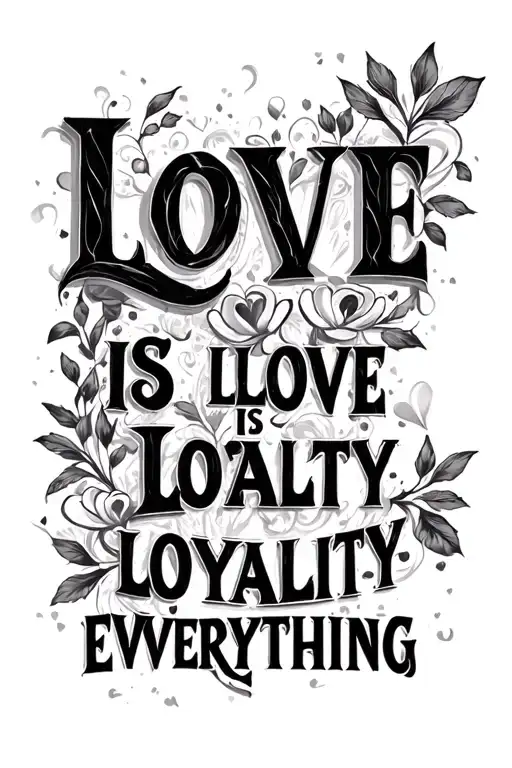 The Words Love Is Love Loyalty Is Everything Shaped As A 3