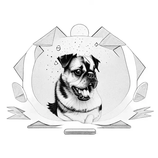 A Silhouette Of A Dog Surrounded By Positive Affirmations In Different Languages