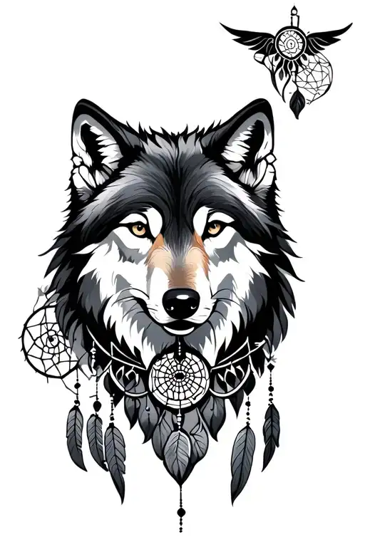 Wolf And Dreamcatcher