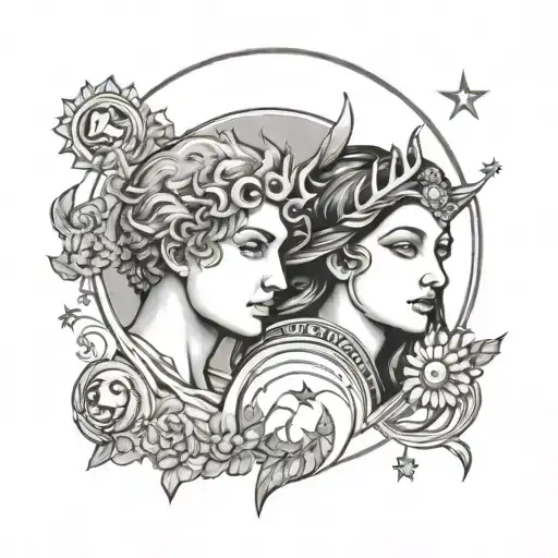 Sun And Moon The Lovers Tarot Card