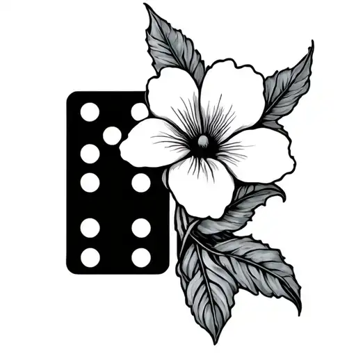 Domino With Flower And Beach
