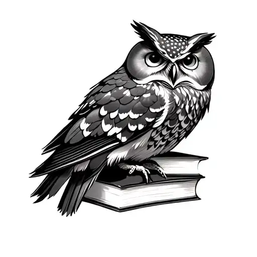 Owl On Books
