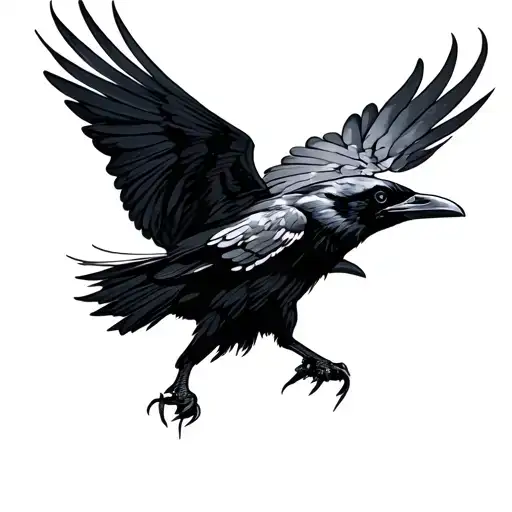 Raven Flying