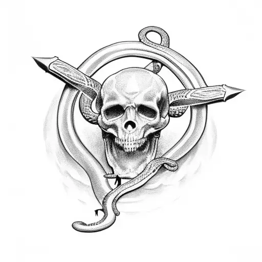 Christian Cross Puncturing The Head Of Snake