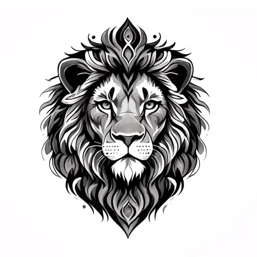 Lion With Mandala Design Incorporating
