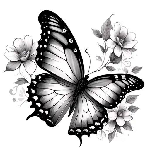 Love Heart Butterfly Flower