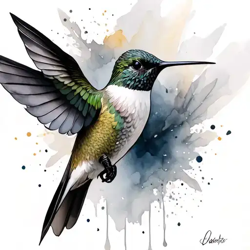 Hummingbird Water Color