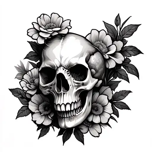 Chicken Skull Flowers