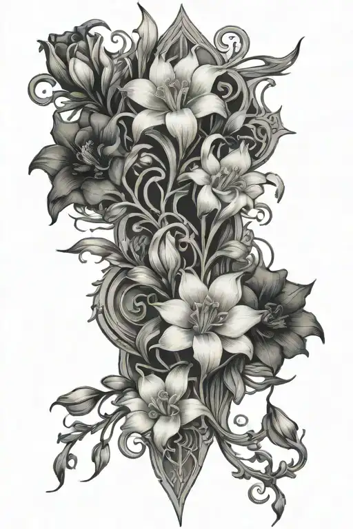 Sephirot Sacred Symbol And Freesia Flowers