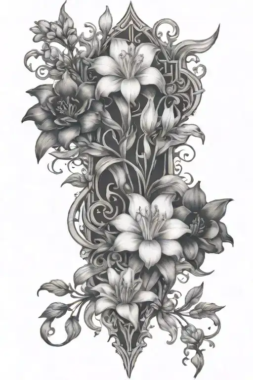 Sephirot Sacred Symbol And Freesia Flowers