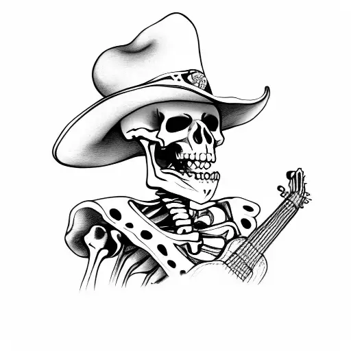 Skeleton Dressed As Mariachi