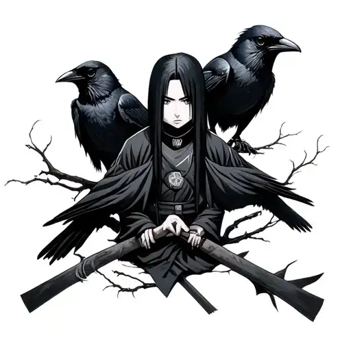 Itachi Uchiha With Crows