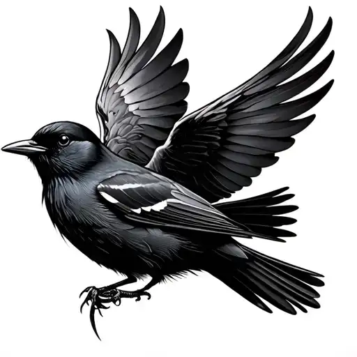 Blackbird Starting To Fly Away And Integrating To The Arrow Of Time