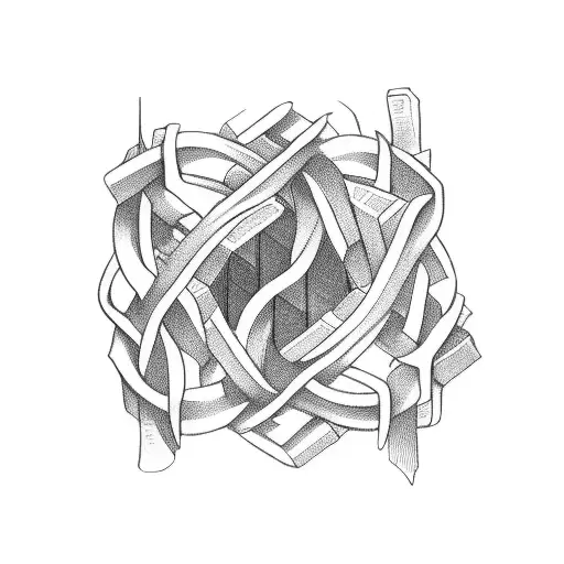 A Powerful And Mysterious Symbol Made Of Intertwined Books And Dollar Signs