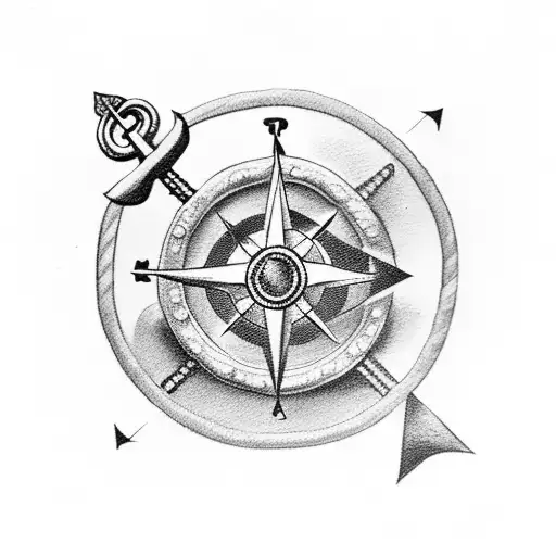 Anchor With Compass And A Tribute To Mother