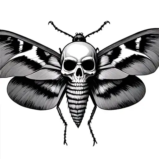 Moth With Skull On It's Back