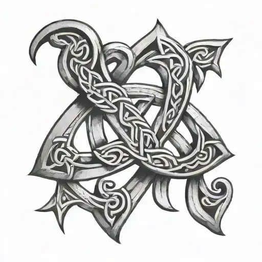 The Letter J And K Written Within A Celtic Knot