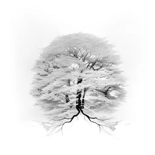 Tree Branch With Different Speicies Leaves Along It Full Sleeve Whole Arm