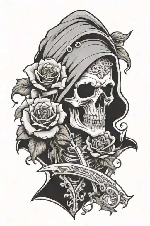 Friendly Reaper And Roses