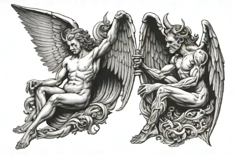 Angel And Devil Playing