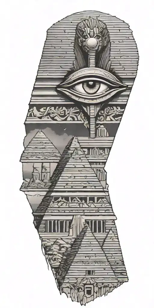 Egyptian Pyramids Include The Eye With Trr Of Life
