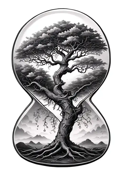 Tree Of Life In An Hourglass