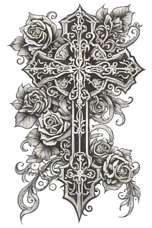 Cross With German And Irish Heritage Art Style