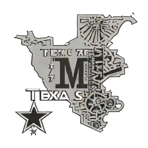 Texas Text With M4 Behind