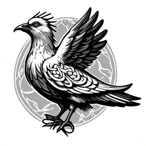 Carved Stone Celtic Dove