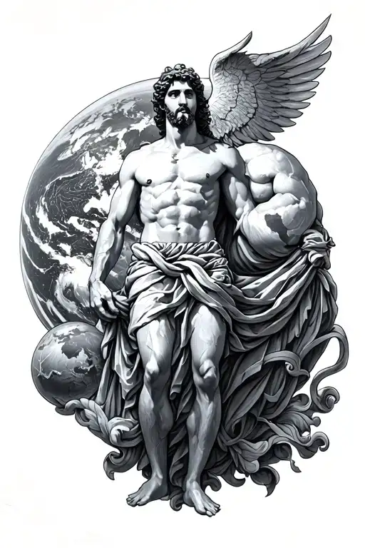 Greek God Atlas Carrying The World