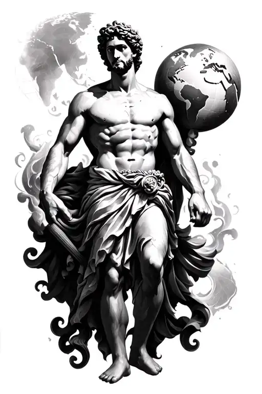 Greek God Atlas Carrying The World