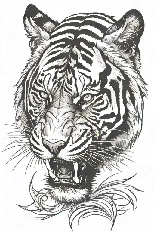 Aggressive Tiger Face