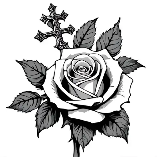 Cross And Rose